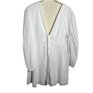 Gianni Bini Babydoll Dress Womens 12 White Tie Front Mini Zip Back Size 12‎ Bach